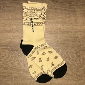 Travis Scott Men’s Cream and Brown Socks